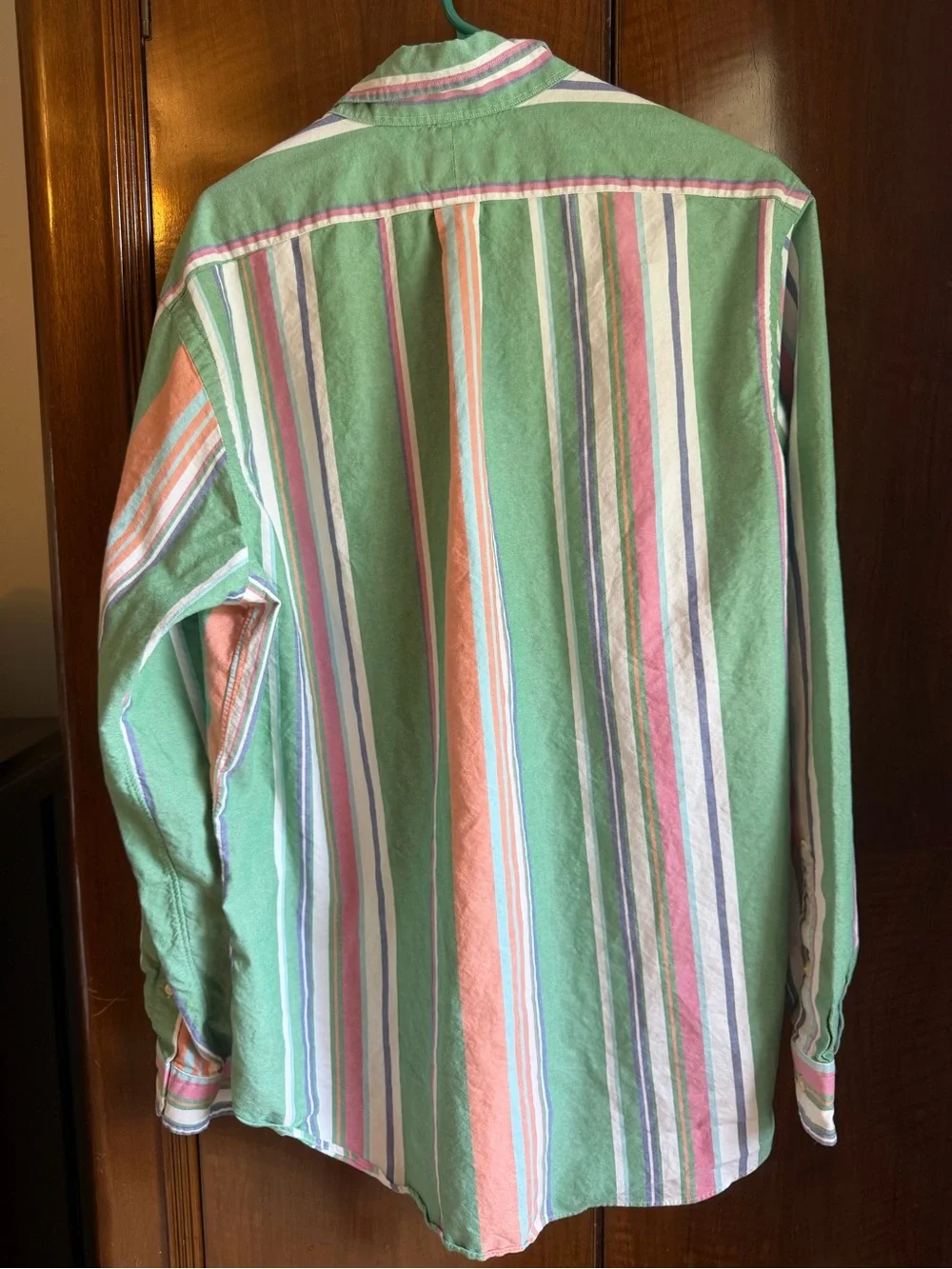 Ralph Lauren Green & Pink Striped Button-Down Shirt